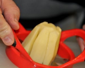 potatoes cut with apple slicer