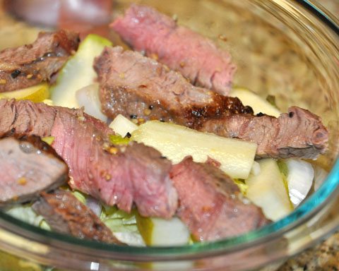 Steak slices