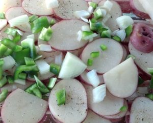 Green Pepper and Onions