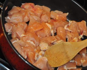 cooking chicken