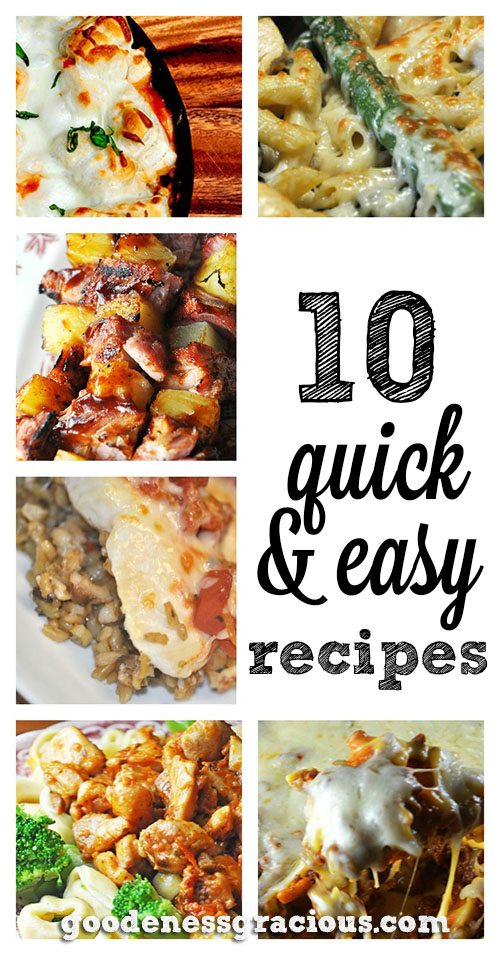 Sometimes we just need quick and easy recipes that can be ready in 30 minutes or less. Here are 10 recipes we enjoy when we are short on time. via @crisgoode